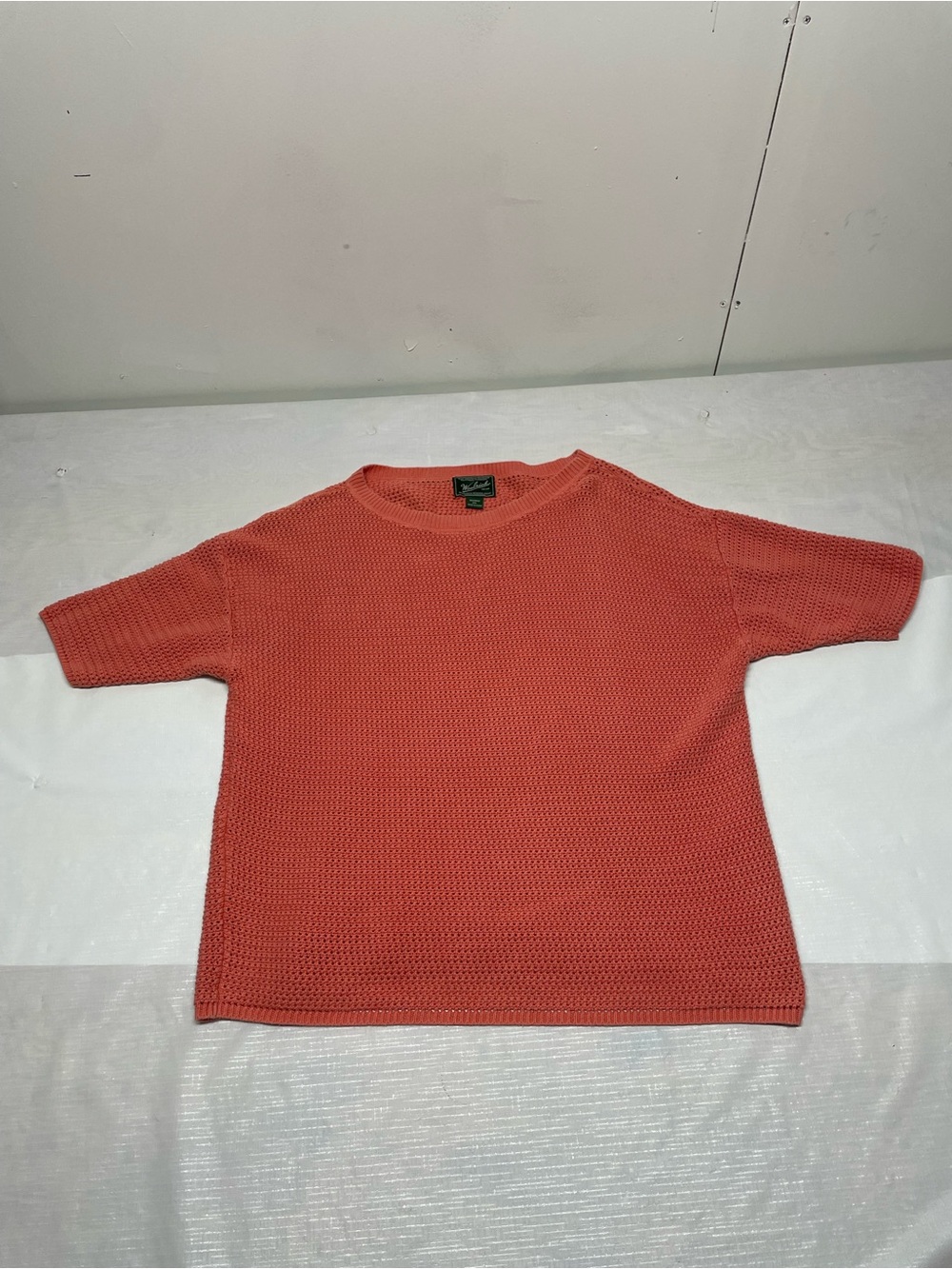 Woolrich Coral Crewneck Short-Sleeve Knit Sweater Sz:2Xl